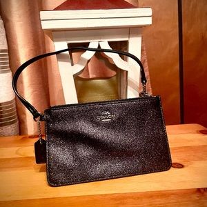 COACH black shimmer clutch wristlet or mini purse